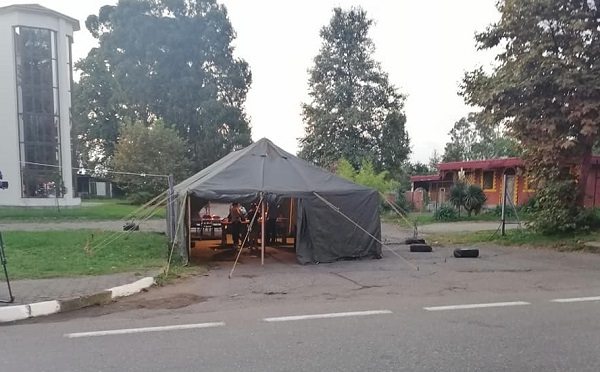 На въезде в Батуми поставили палатку для термоскрининга