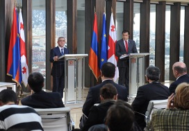 Президенты Армении и Грузии принимают участие в бизнес-форуме в Тбилиси