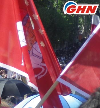 На акции протеста у ОВ Грузии произошло столкновение